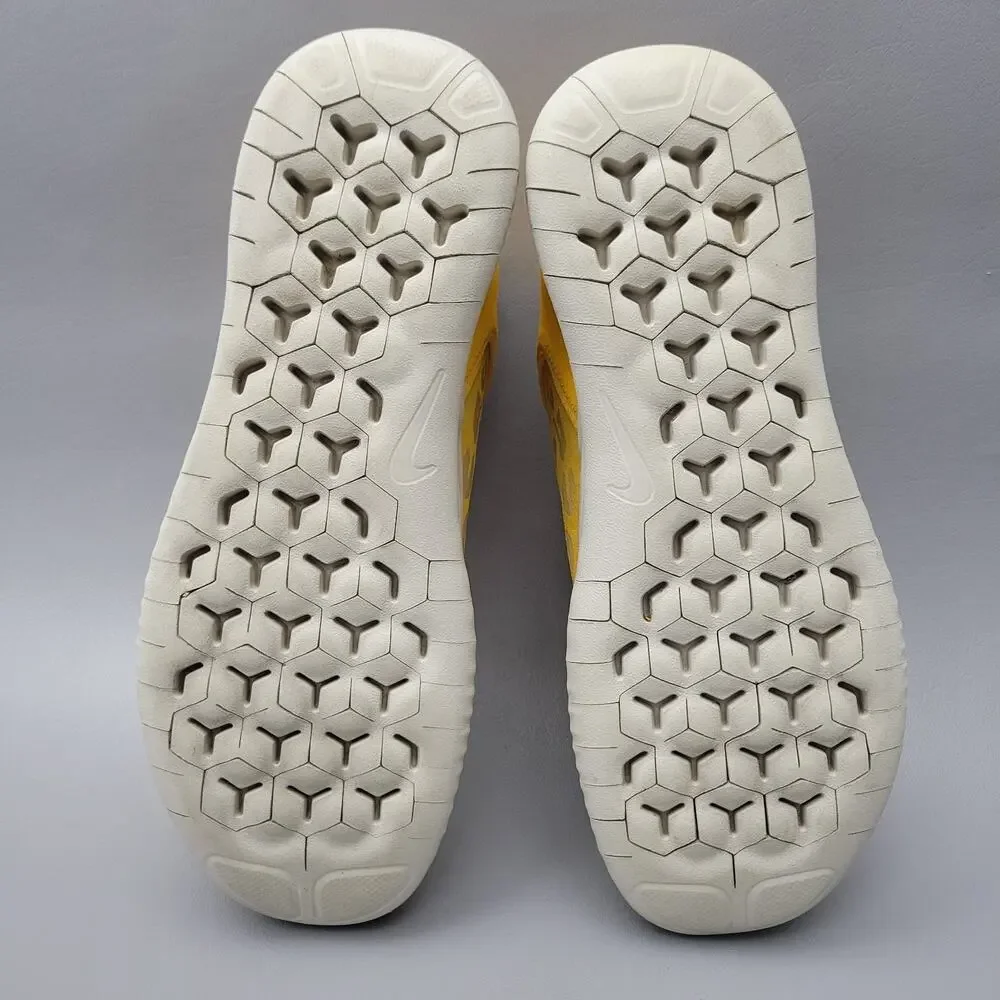 Nike Free RN 2018 Cheetah Print Yellow Low Top Lace-Up Sneakers Size 9.5